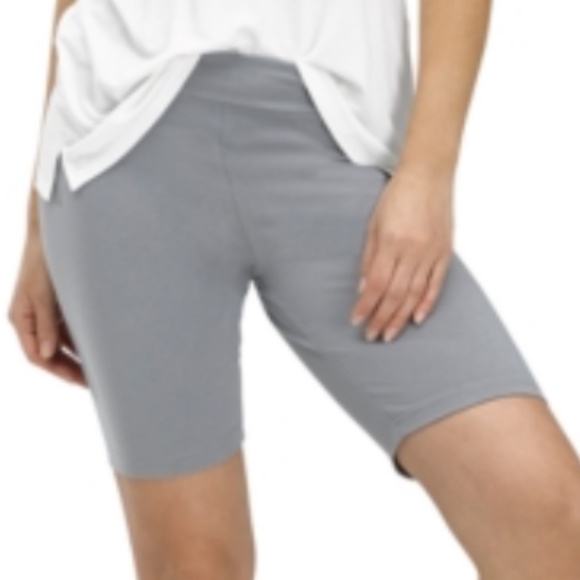 NWT Hue Essentials Women’s High Rise Bike Shorts – Gray - Picture 2 of 2